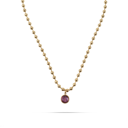 Κολιέ με πέτρα ζιργκόν Mar and Mar Azure (Purple) από ανοξείδωτο ατσάλι