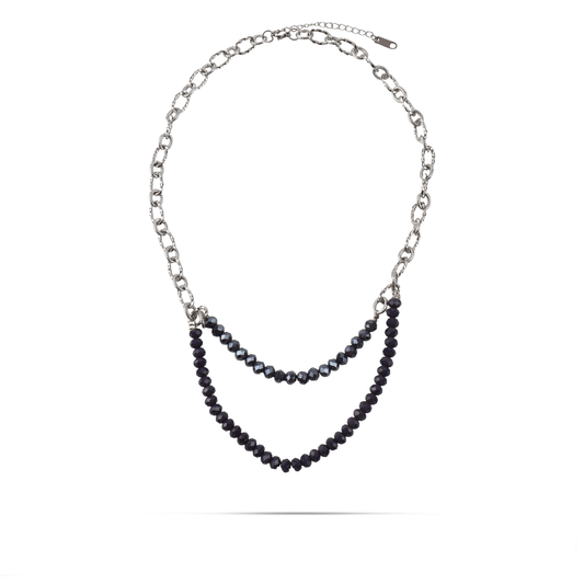 Χειροποίητο κολιέ με αλυσίδα και χάντρες Branca από ανοξείδωτο ατσάλι