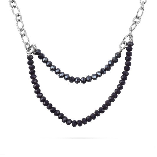 Χειροποίητο κολιέ με αλυσίδα και χάντρες Branca από ανοξείδωτο ατσάλι