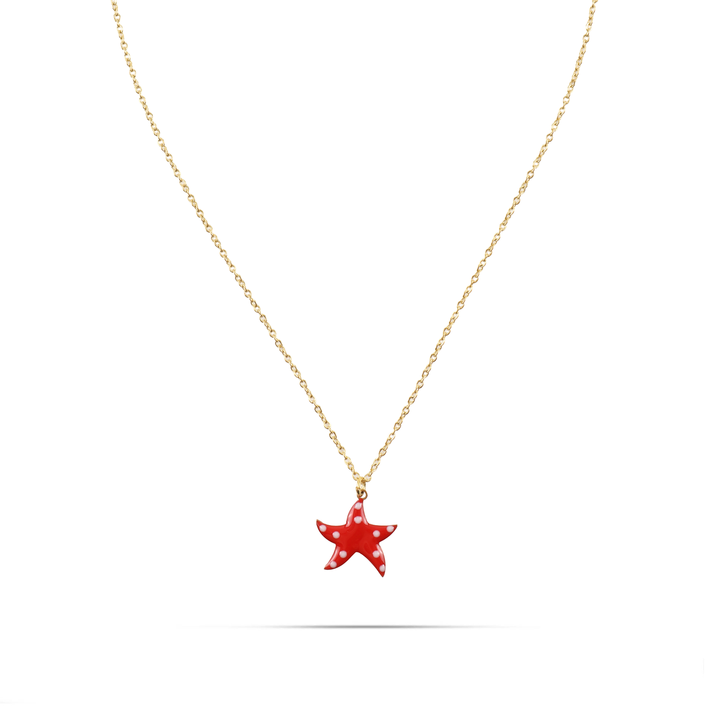 Κολιέ με κρεμαστό αστερία Mar and Mar Starfish Red από ανοξείδωτο ατσάλι