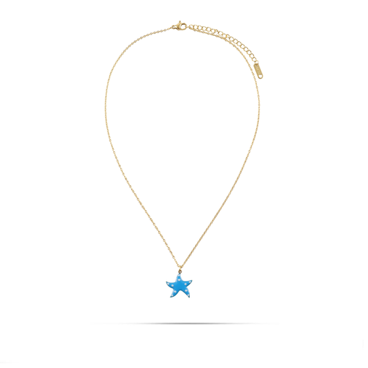 Κολιέ με κρεμαστό αστερία Mar and Mar Starfish Blue από ανοξείδωτο ατσάλι