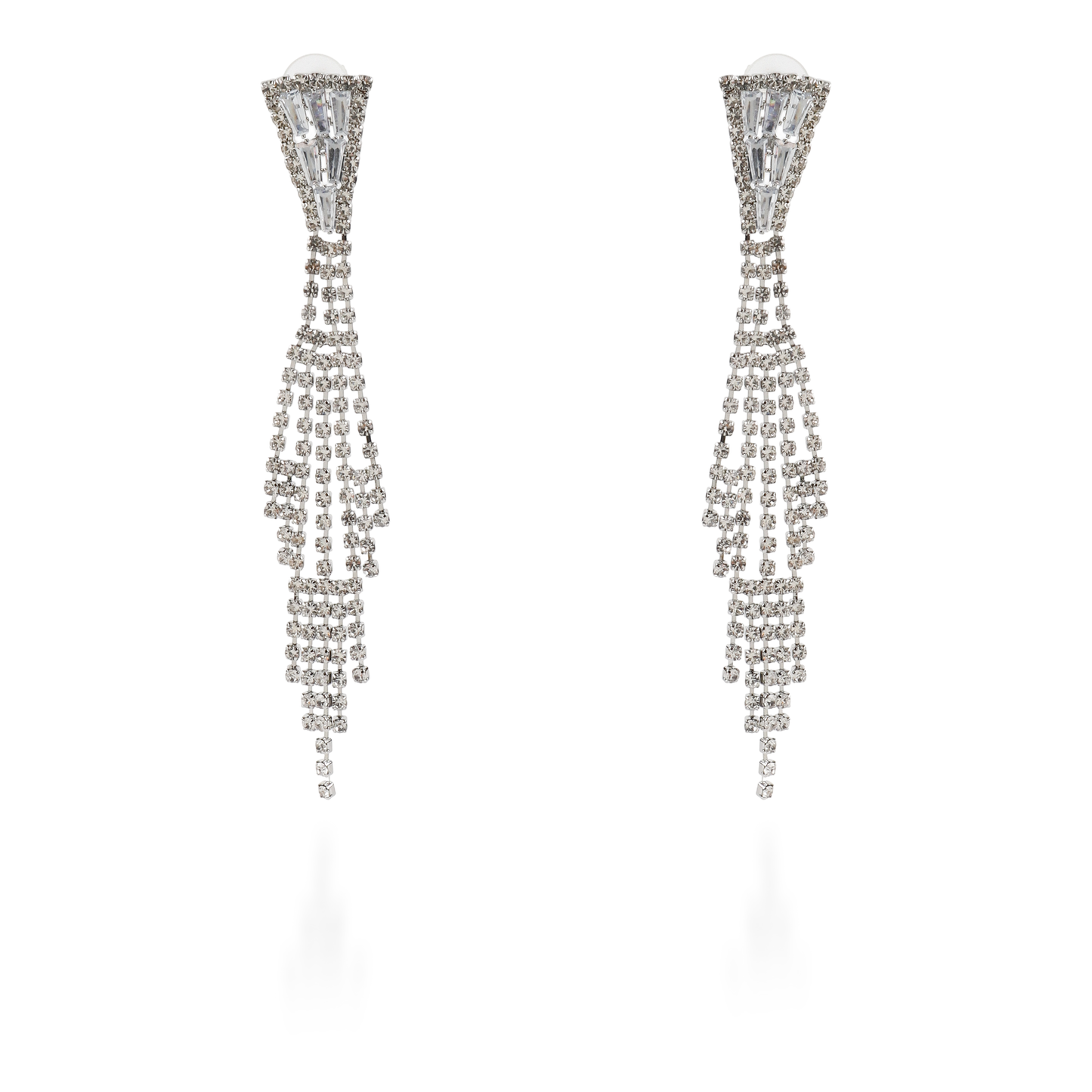 Σκουλαρίκια κρεμαστά με πέτρες ζιργκόν Catalina (Silver)