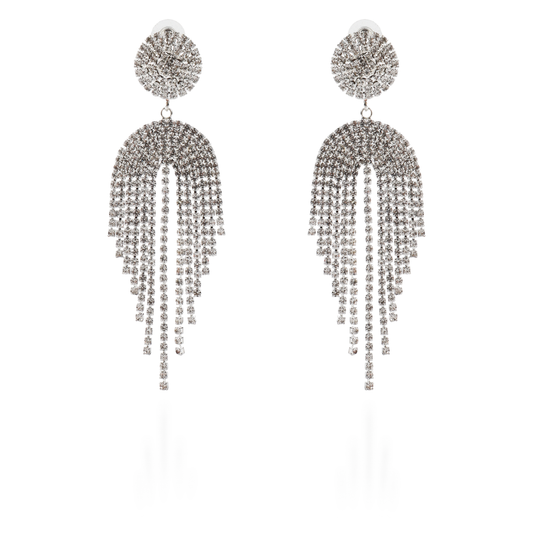 Σκουλαρίκια κρεμαστά με πέτρες ζιργκόν Enidy (Silver)