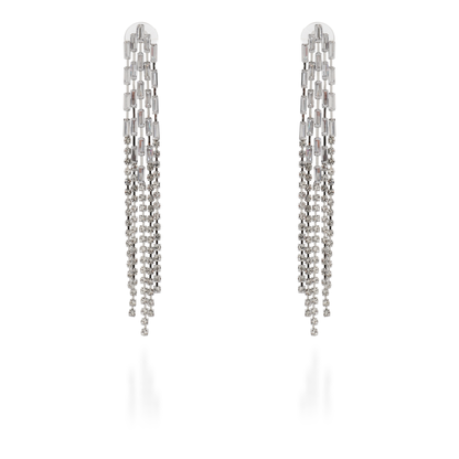 Σκουλαρίκια κρεμαστά με πέτρες ζιργκόν Ethalia II (Silver)