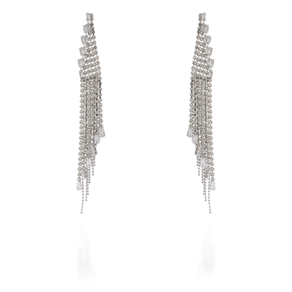 Σκουλαρίκια κρεμαστά με baguettes πέτρες ζιργκόν Mar and Mar Lorelei (Silver)