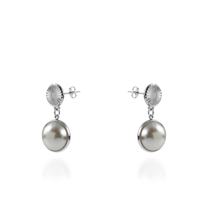 Σκουλαρίκια κρεμαστά ήλιος με πέρλα Talitha Sun