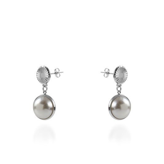 Σκουλαρίκια κρεμαστά ήλιος με πέρλα Talitha Sun