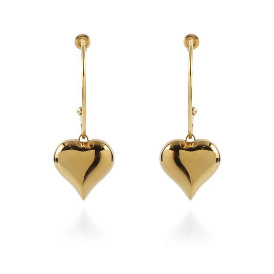 Σκουλαρίκια κρεμαστά καρδιά Mar and Mar Donetta Earrings από ανοξείδωτο ατσάλι