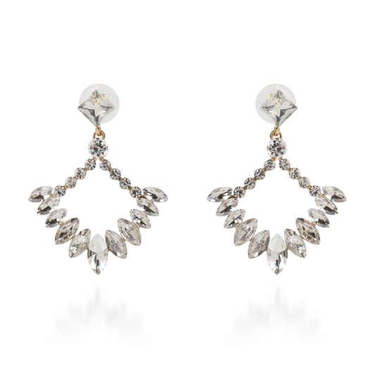 Σκουλαρίκια κρεμαστά με πέτρες ζιργκόν Mar and Mar Galena Rhombus