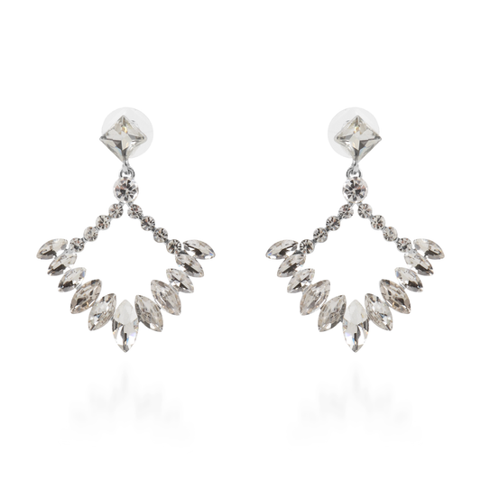 Σκουλαρίκια κρεμαστά με πέτρες ζιργκόν Mar and Mar Galena Rhombus (Silver)