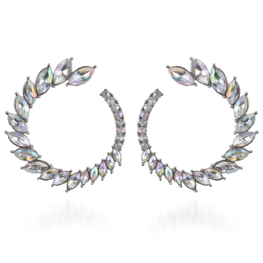 Σκουλαρίκια καρφωτά με πέτρες ζιργκόν Castiana