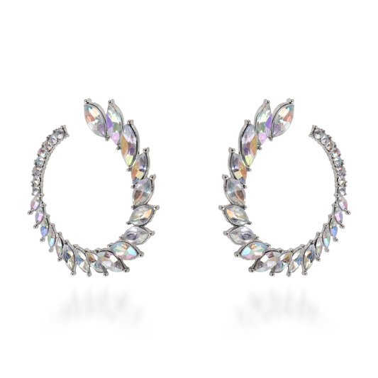 Σκουλαρίκια καρφωτά με πέτρες ζιργκόν Castiana