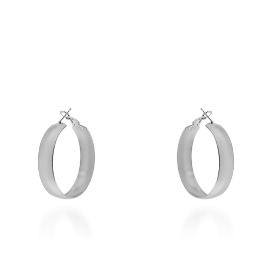 Σκουλαρίκια κρίκοι Mar and Mar Natty (Silver) από ανοξείδωτο ατσάλι