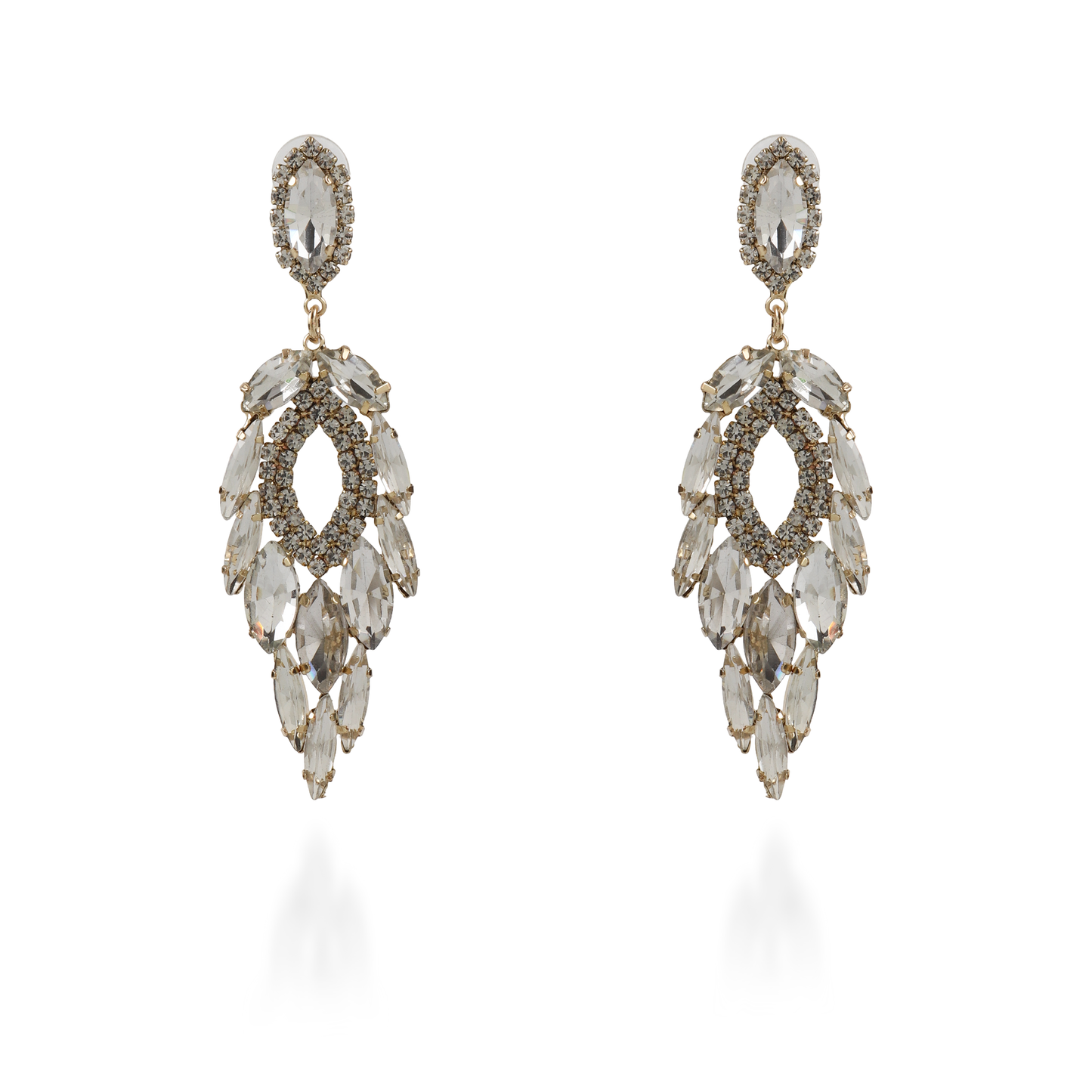 Σκουλαρίκια κρεμαστά με πέτρες ζιργκόν Nevelle (White)