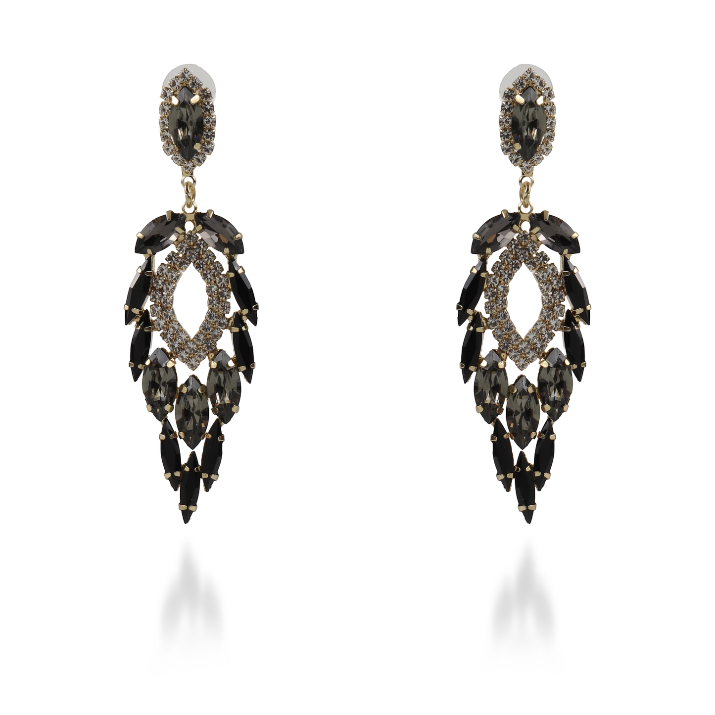 Σκουλαρίκια κρεμαστά με πέτρες ζιργκόν Nevelle (Black)