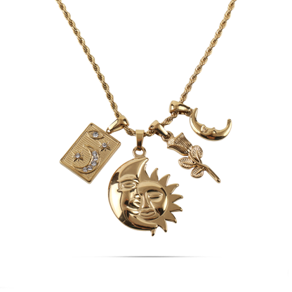 Κολιέ με charms και αλυσίδα twisted Mar and Mar Lamella από ανοξείδωτο ατσάλι