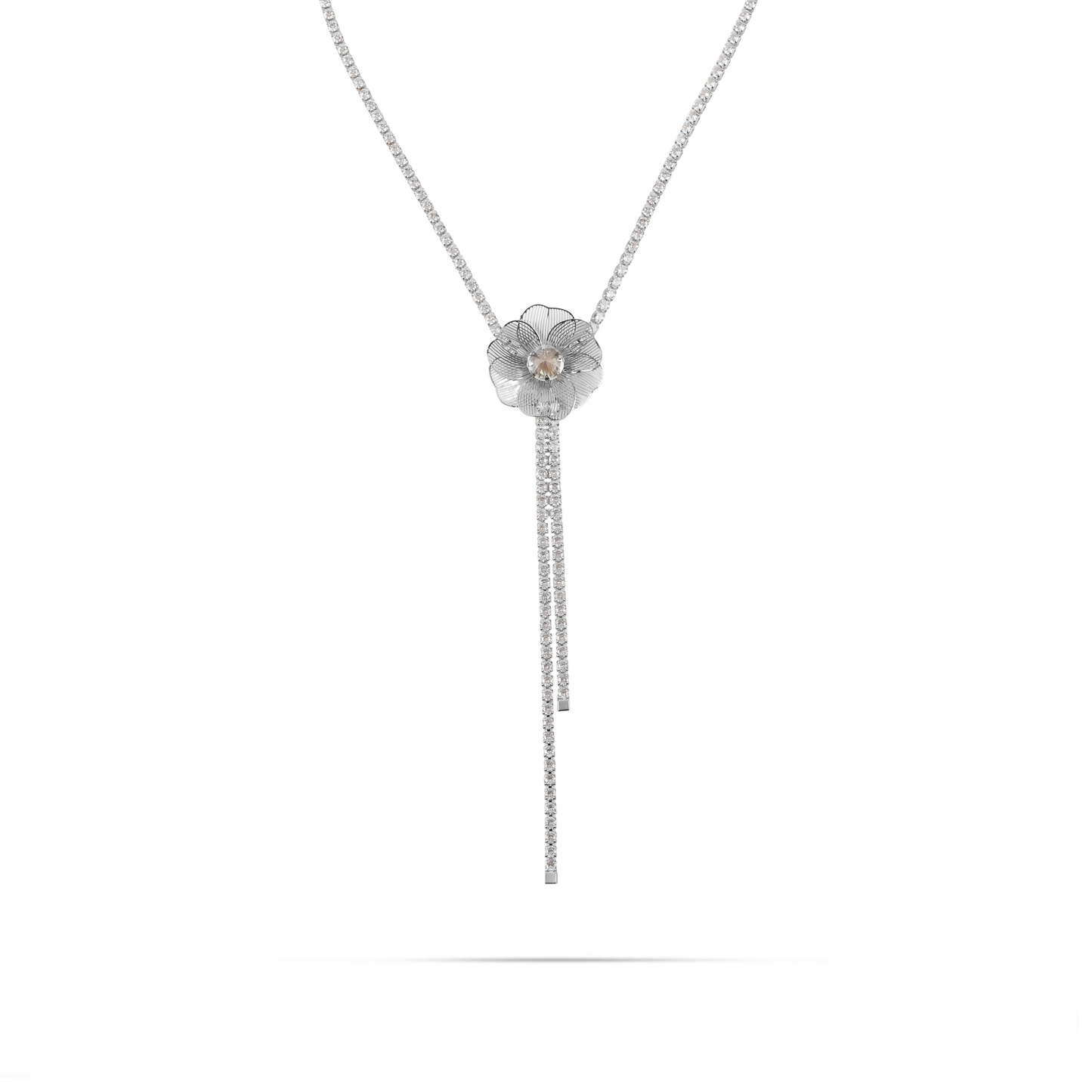 Κολιέ tennis tie με πέτρες ζιργκόν Mar and Mar Ellesie Jasmine (Silver)