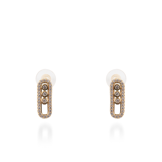 Σκουλαρίκια καρφωτά με πέτρες ζιργκόν Mar and Mar Palvia από ανοξείδωτο ατσάλι