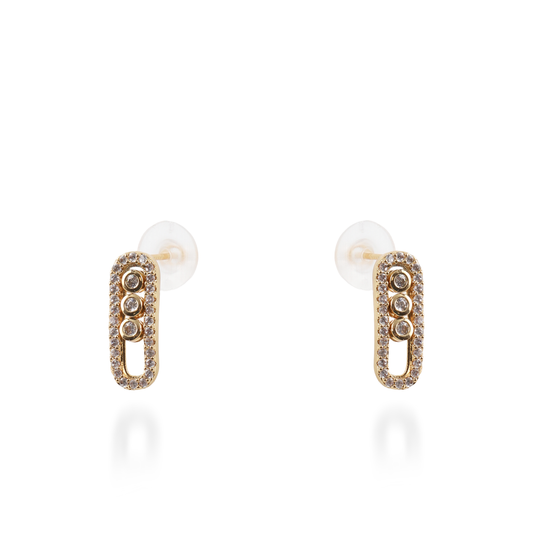 Σκουλαρίκια καρφωτά με πέτρες ζιργκόν Mar and Mar Palvia από ανοξείδωτο ατσάλι