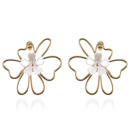 Σκουλαρίκια καρφωτά λουλούδια Mar and Mar Rosella από ανοξείδωτο ατσάλι