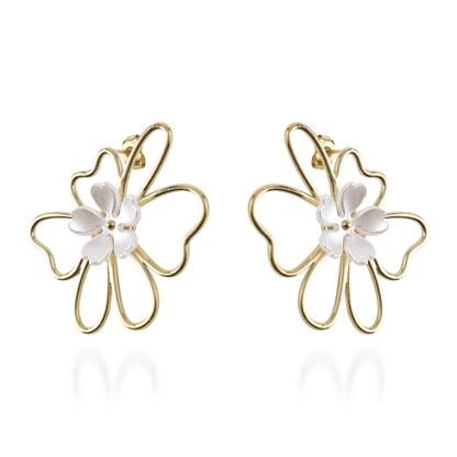 Σκουλαρίκια καρφωτά λουλούδια Mar and Mar Rosella από ανοξείδωτο ατσάλι