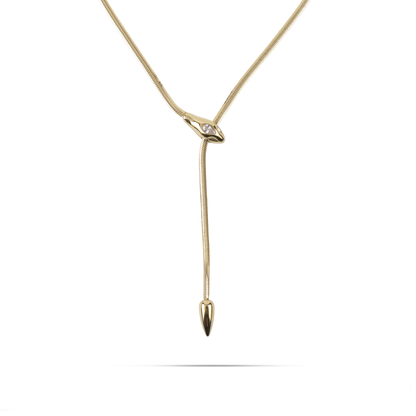 Κολιέ με αλυσίδα flat snake με φίδι Mar and Mar Ophira Tie από ανοξείδωτο ατσάλι