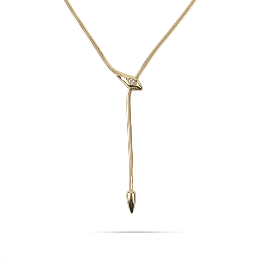 Κολιέ με αλυσίδα flat snake με φίδι Mar and Mar Ophira Tie από ανοξείδωτο ατσάλι