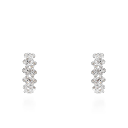 Σκουλαρίκια κρίκοι με πέτρες ζιργκόν Mar and Mar Athena Flower (Silver)