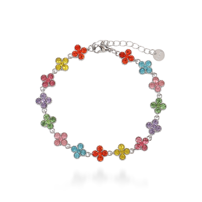 Αλυσίδα χεριού με ζιργκόν Mar and Mar Athena Flower Rainbow από ανοξείδωτο ατσάλι