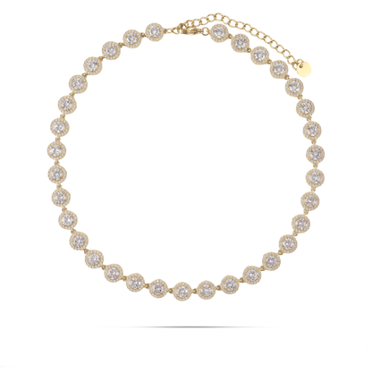 Αλυσίδα λαιμού με ζιργκόν Mar and Mar Crystal Round από ανοξείδωτο ατσάλι