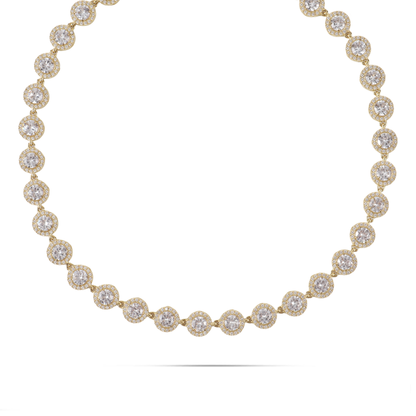 Αλυσίδα λαιμού με ζιργκόν Mar and Mar Crystal Round από ανοξείδωτο ατσάλι
