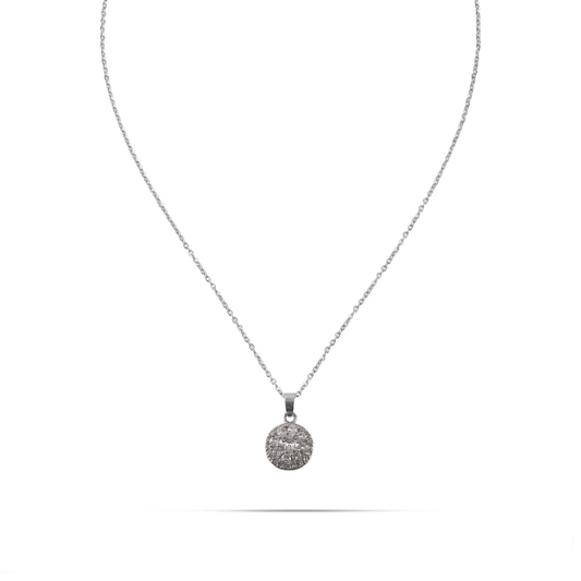 Κολιέ με πέτρα ζιργκόν Mar and Mar Quintina (Silver) από ανοξείδωτο ατσάλι