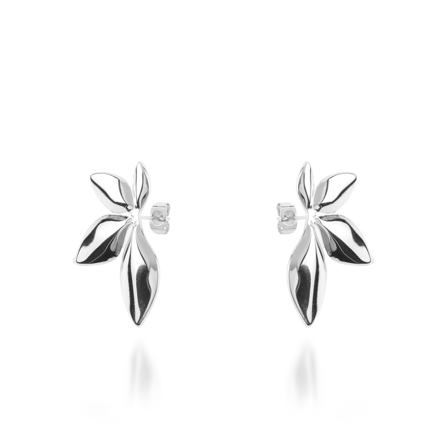 Σκουλαρίκια καρφωτά Mar and Mar Roselune Silver από ανοξείδωτο ατσάλι