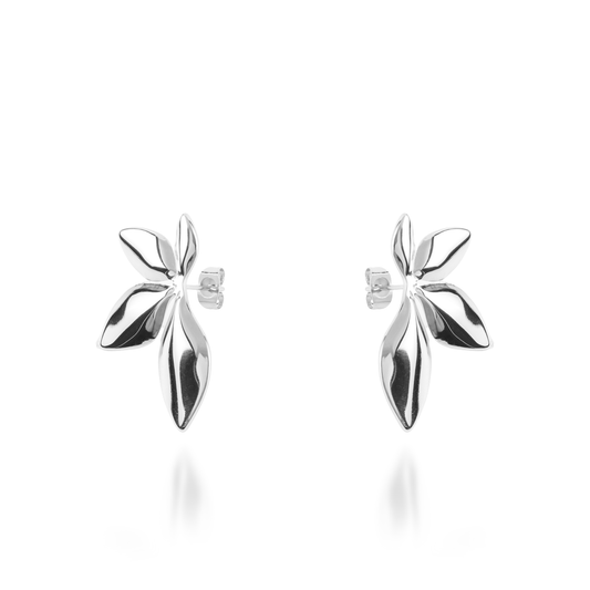 Σκουλαρίκια καρφωτά Mar and Mar Roselune Silver από ανοξείδωτο ατσάλι