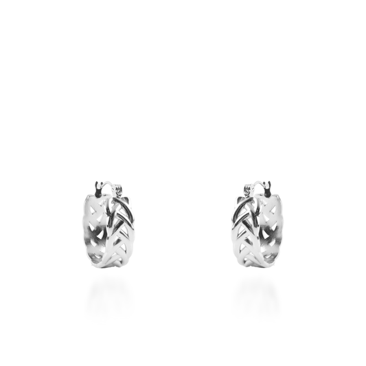 Σκουλαρίκια κρίκοι Mar and Mar Ulan Silver από ανοξείδωτο ατσάλι