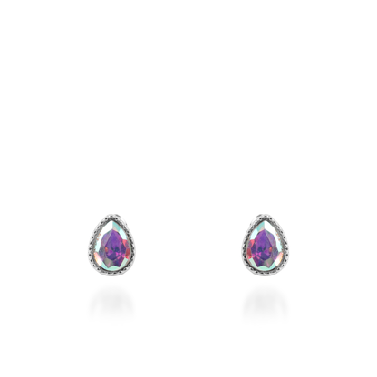 Σκουλαρίκια καρφωτά με ζιργκόν Mar and Mar Teardrops Studs (Unicorn) από ανοξείδωτο ατσάλι