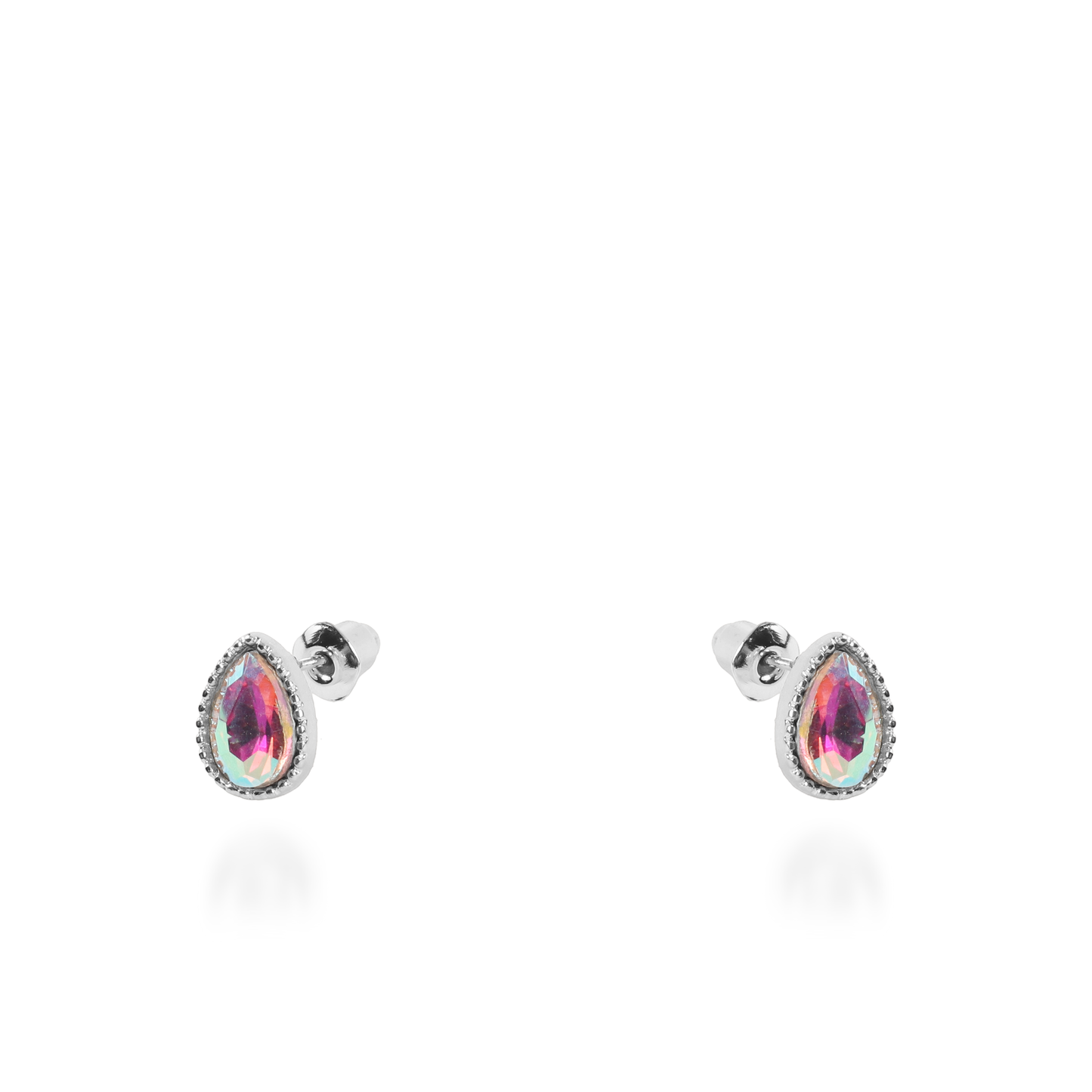 Σκουλαρίκια καρφωτά με ζιργκόν Mar and Mar Teardrops Studs (Unicorn) από ανοξείδωτο ατσάλι
