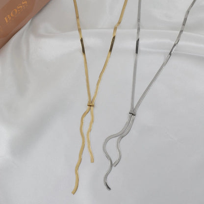 Αλυσίδα λαιμού Mar &amp; Mar Flat Snake Tie από ανοξείδωτο ατσάλι