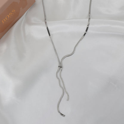 Αλυσίδα λαιμού Mar &amp; Mar Flat Snake Tie από ανοξείδωτο ατσάλι