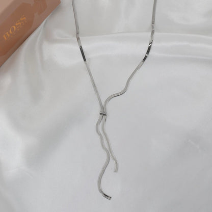 Αλυσίδα λαιμού Mar &amp; Mar Flat Snake Tie από ανοξείδωτο ατσάλι