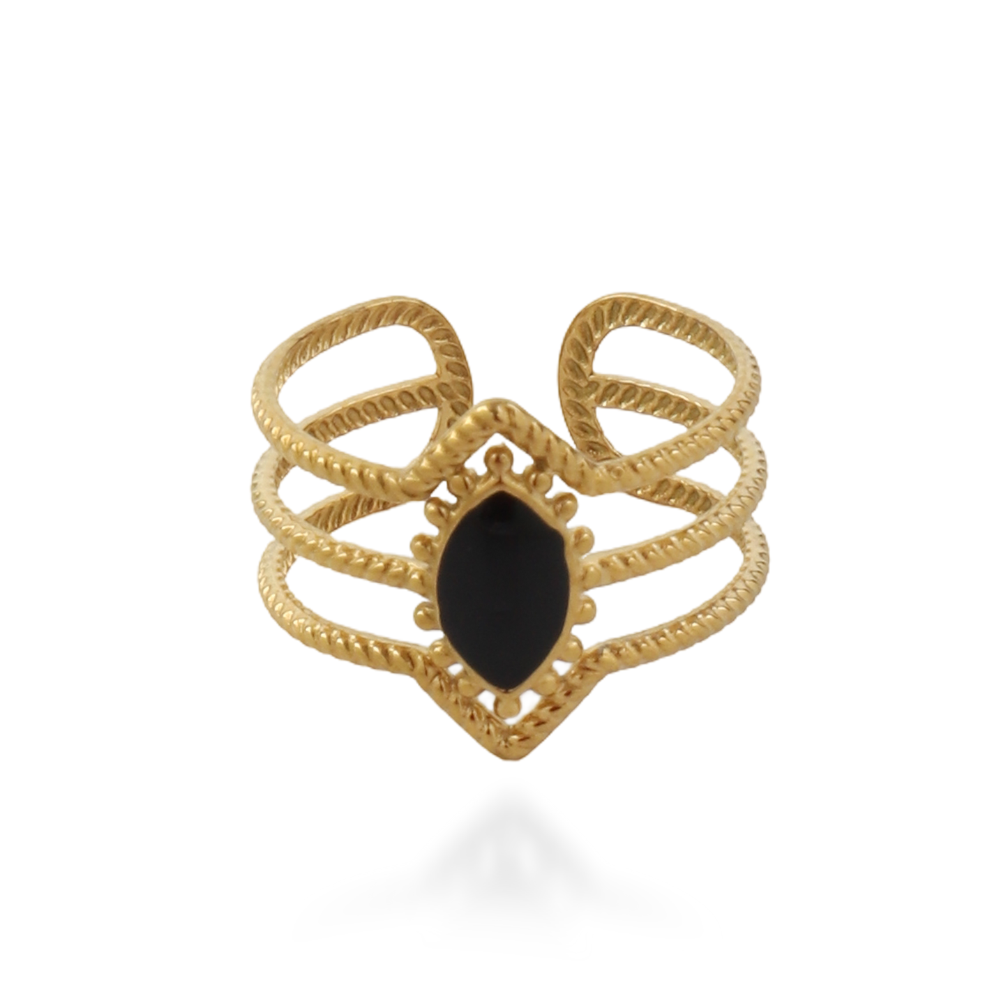 Γυναικείο δαχτυλίδι Mar and Mar Zadie (Black) από ανοξείδωτο ατσάλι