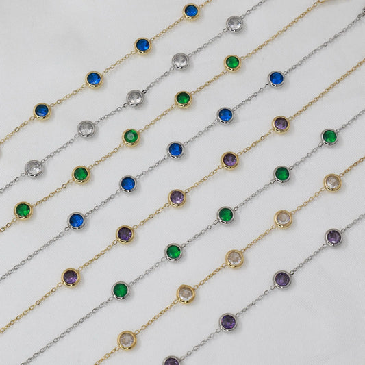Βραχιόλι με πέτρες ζιργκόν Mar and Mar Zienna Bracelet από ανοξείδωτο ατσάλι