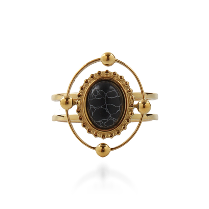 Γυναικείο δαχτυλίδι Mar and Mar Amara (Black) από ανοξείδωτο ατσάλι