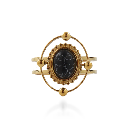 Γυναικείο δαχτυλίδι Mar and Mar Amara (Black) από ανοξείδωτο ατσάλι