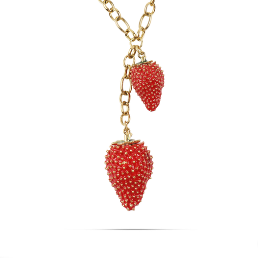 Κολιέ με φράουλες Mar and Mar Strawberries από ανοξείδωτο ατσάλι
