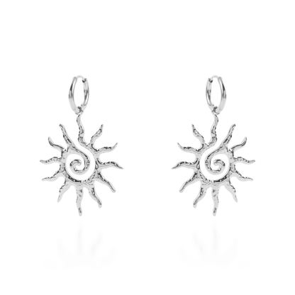 Σκουλαρίκια κρεμαστά Mar and Mar Sun Silver από ανοξείδωτο ατσάλι