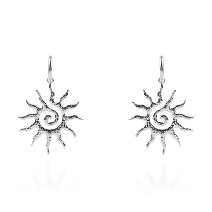 Σκουλαρίκια κρεμαστά Mar and Mar Sun Silver από ανοξείδωτο ατσάλι