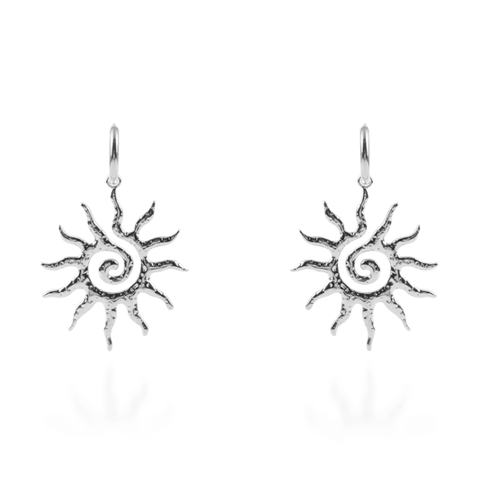 Σκουλαρίκια κρεμαστά Mar and Mar Sun Silver από ανοξείδωτο ατσάλι
