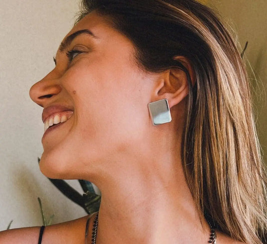 Σκουλαρίκια καρφωτά Mar and Mar Square Studs από ανοξείδωτο ατσάλι