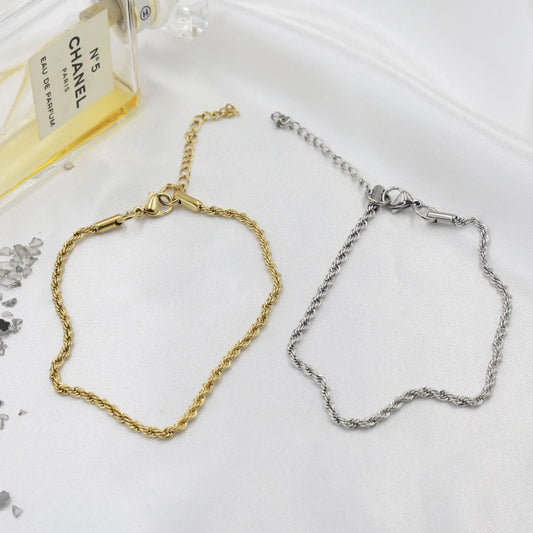 Αλυσίδα ποδιού Mar and Mar Twisted Anklet από ανοξείδωτο ατσάλι